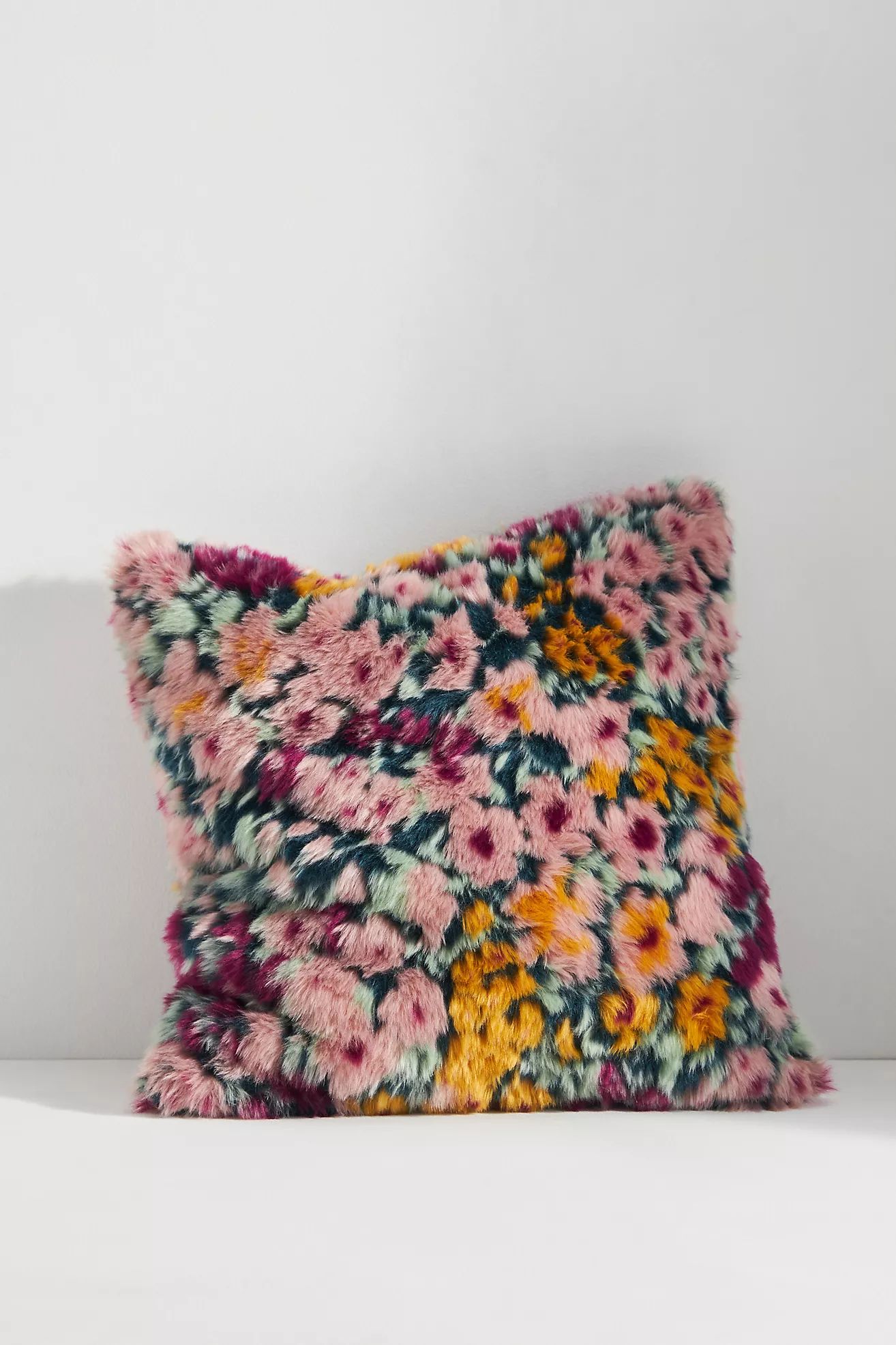 Faux Fur Floral Pillow | Anthropologie (US)