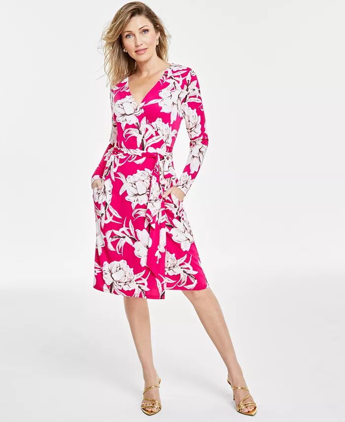 I.N.C. International Concepts Women's Long-Sleeve Wrap Dress, Created for Macy's - Macy's | Macy's