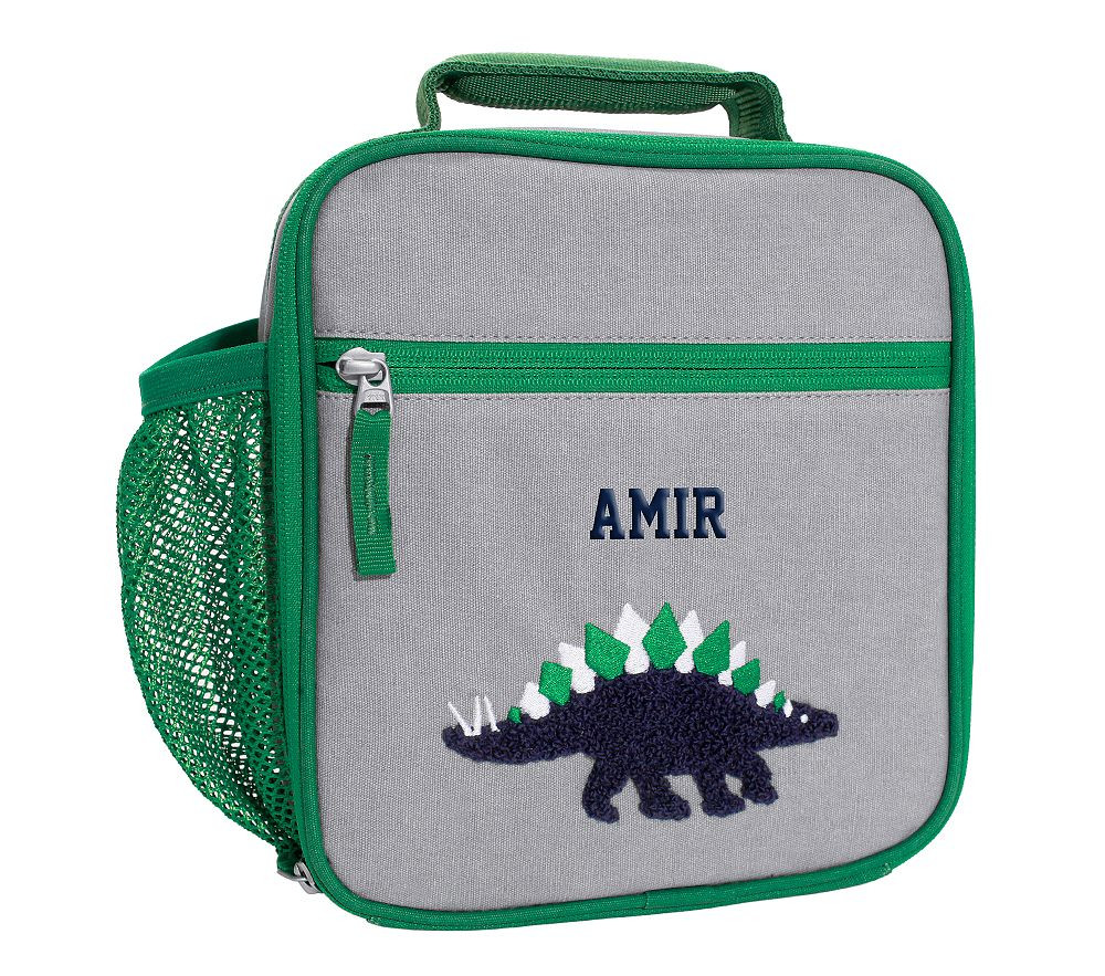 Mackenzie Gray Dinos Chenille Lunch Boxes | Pottery Barn Kids