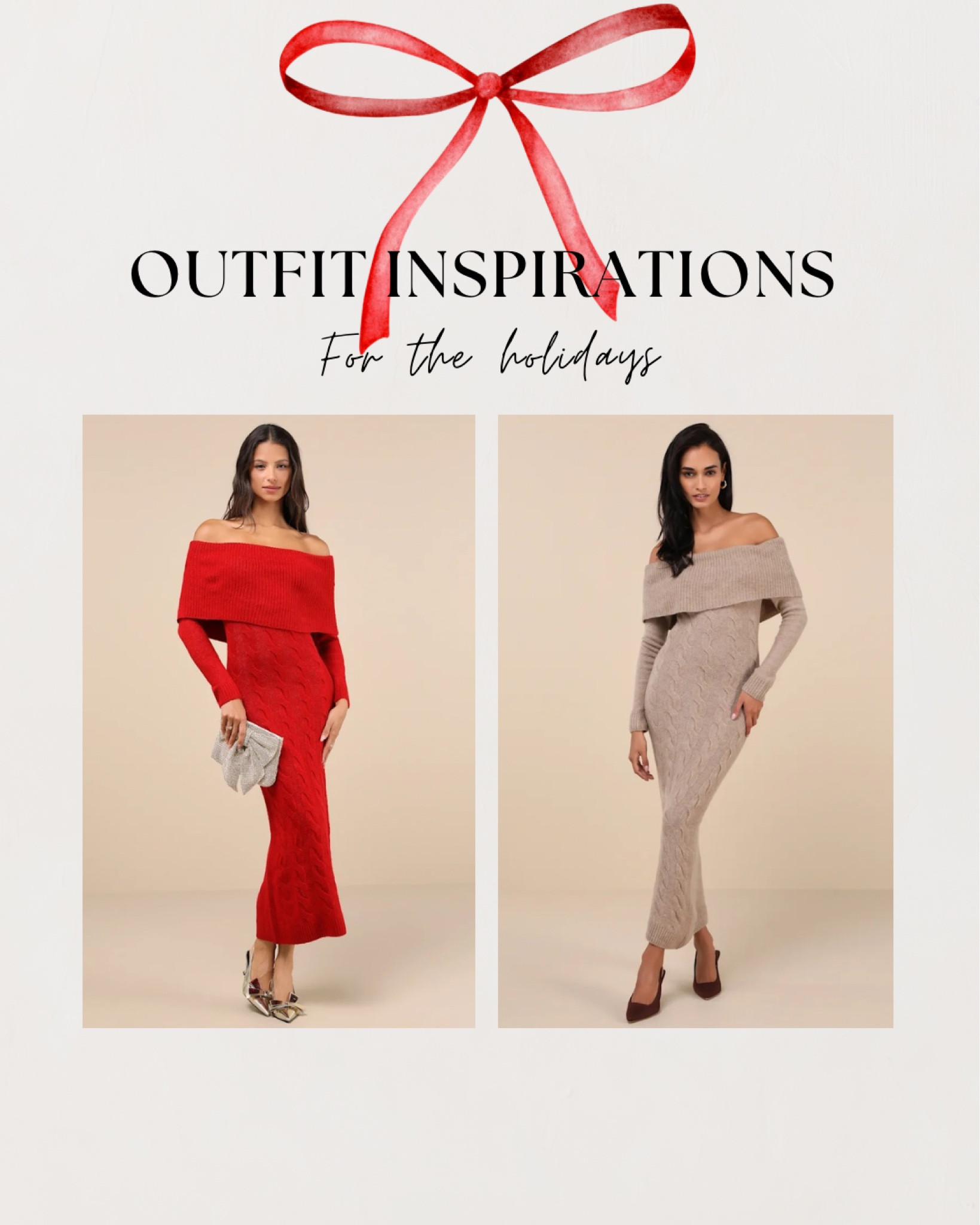 Red sweater dress, beige sweater dress. Holiday party & Christmas party sweater dress.
#christmasdress #holidaydress #giftguideforher #holidayoutfit #reddress #sweaterdress

#LTKHoliday #LTKFindsUnder100 #LTKGiftGuide