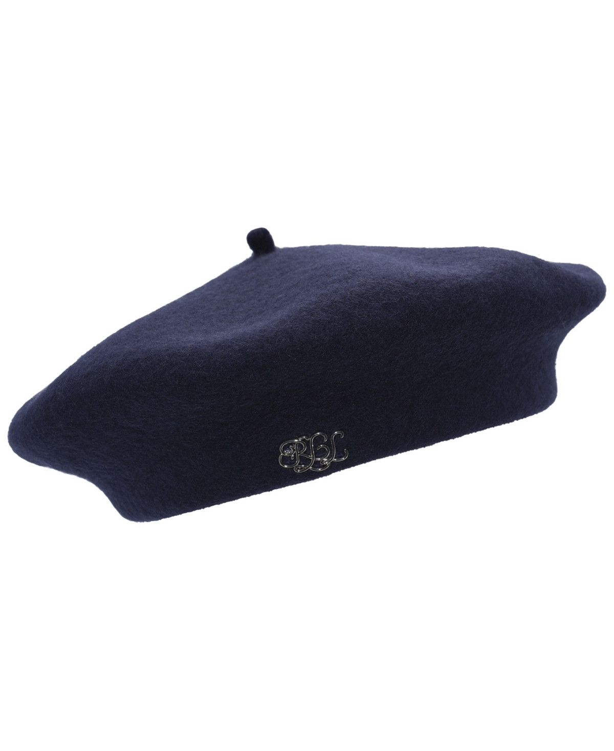 Lauren Ralph Lauren Women's Classic Wool Beret Hat with Script Logo - Navy | Macy's