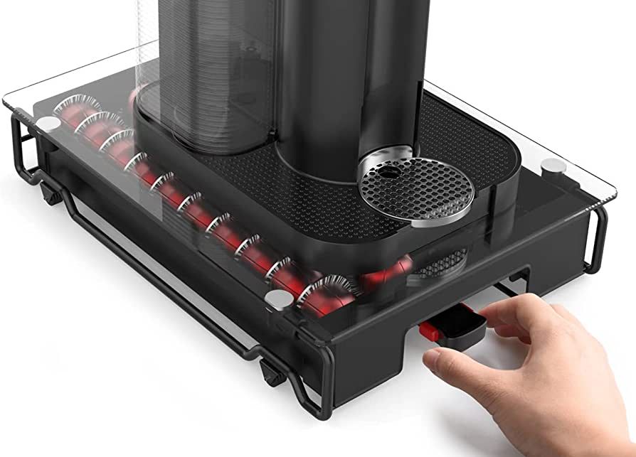 EVERIE Slider Glass Coffee Pod Drawer with Rollers & Brake Compatible with Nespresso Vertuoline C... | Amazon (US)