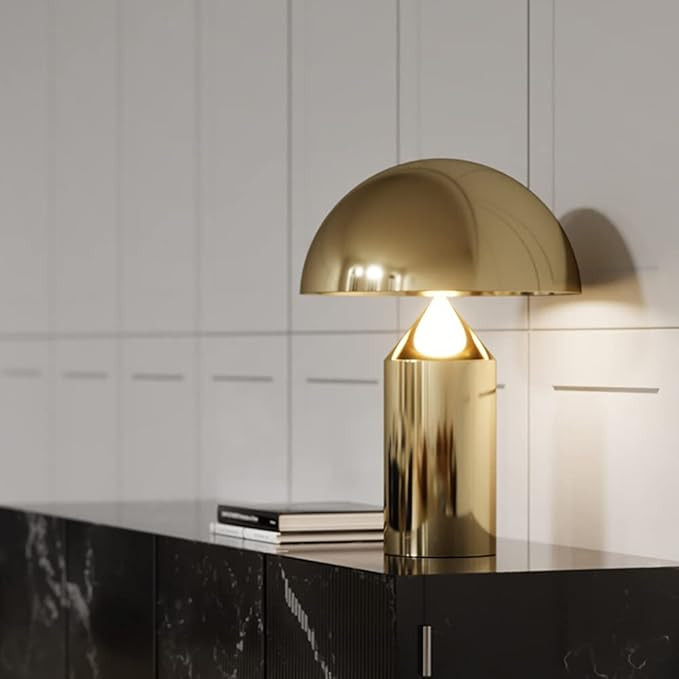 Meefad Mushroom Bedside Lamp, Modern Table Lamp with Heavy Base, Dome Shaped Night Light, Accent ... | Amazon (US)