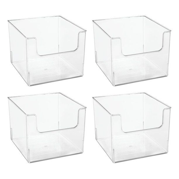 mDesign Plastic Open Front Food Storage Bin for Kitchen Cabinet, Pantry, Shelf, Fridge/Freezer - ... | Walmart (US)