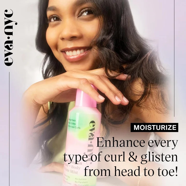 Eva NYC Just Glisten Hair + Body Shine Mist, 4.3 fl oz | Walmart (US)