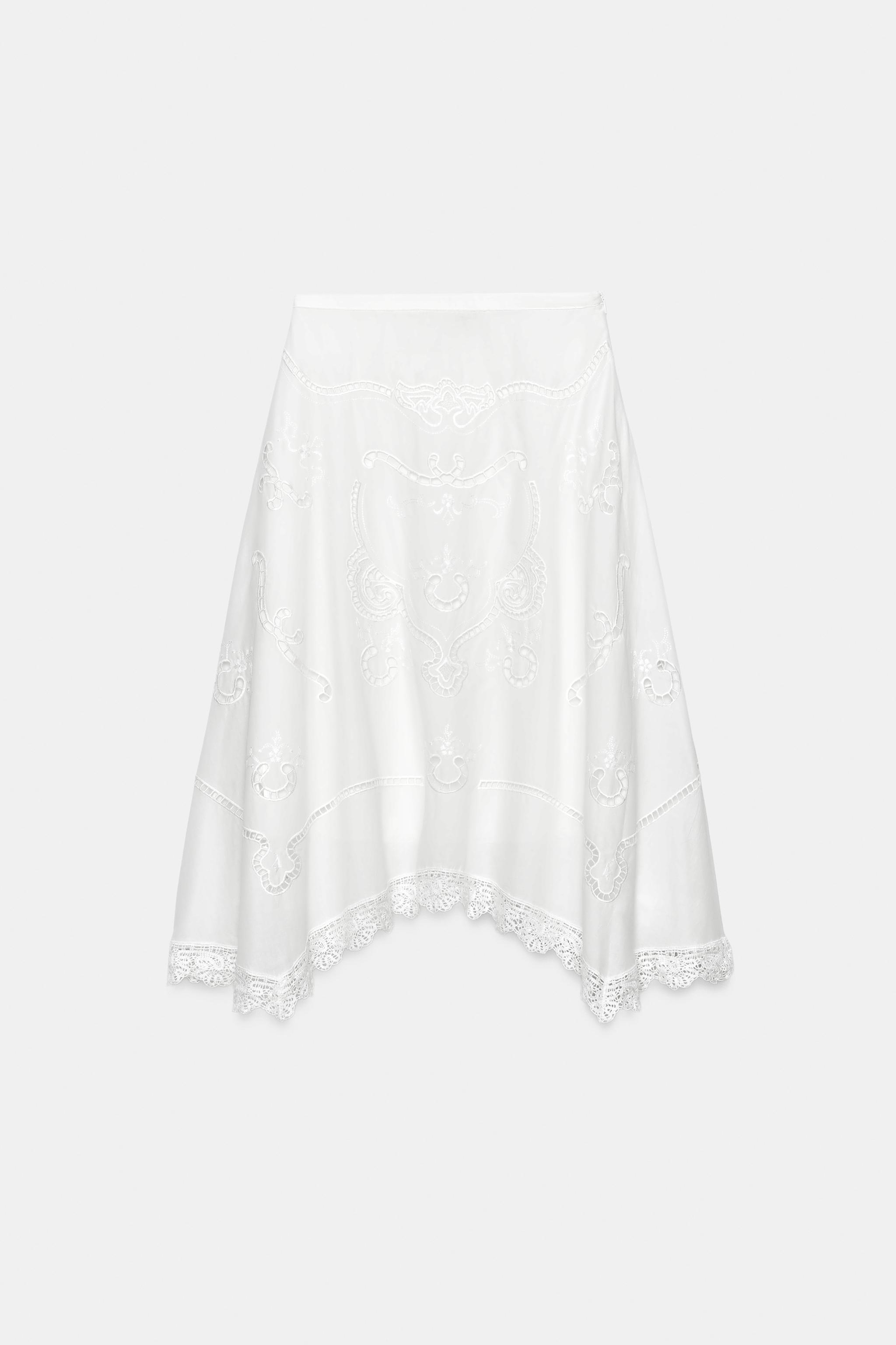 ZW COLLECTION EMBROIDERED ASYMMETRIC SKIRT | Zara US