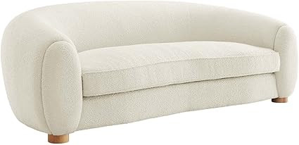 Modway Abundant Boucle Upholstered Fabric Sofa, Ivory | Amazon (US)