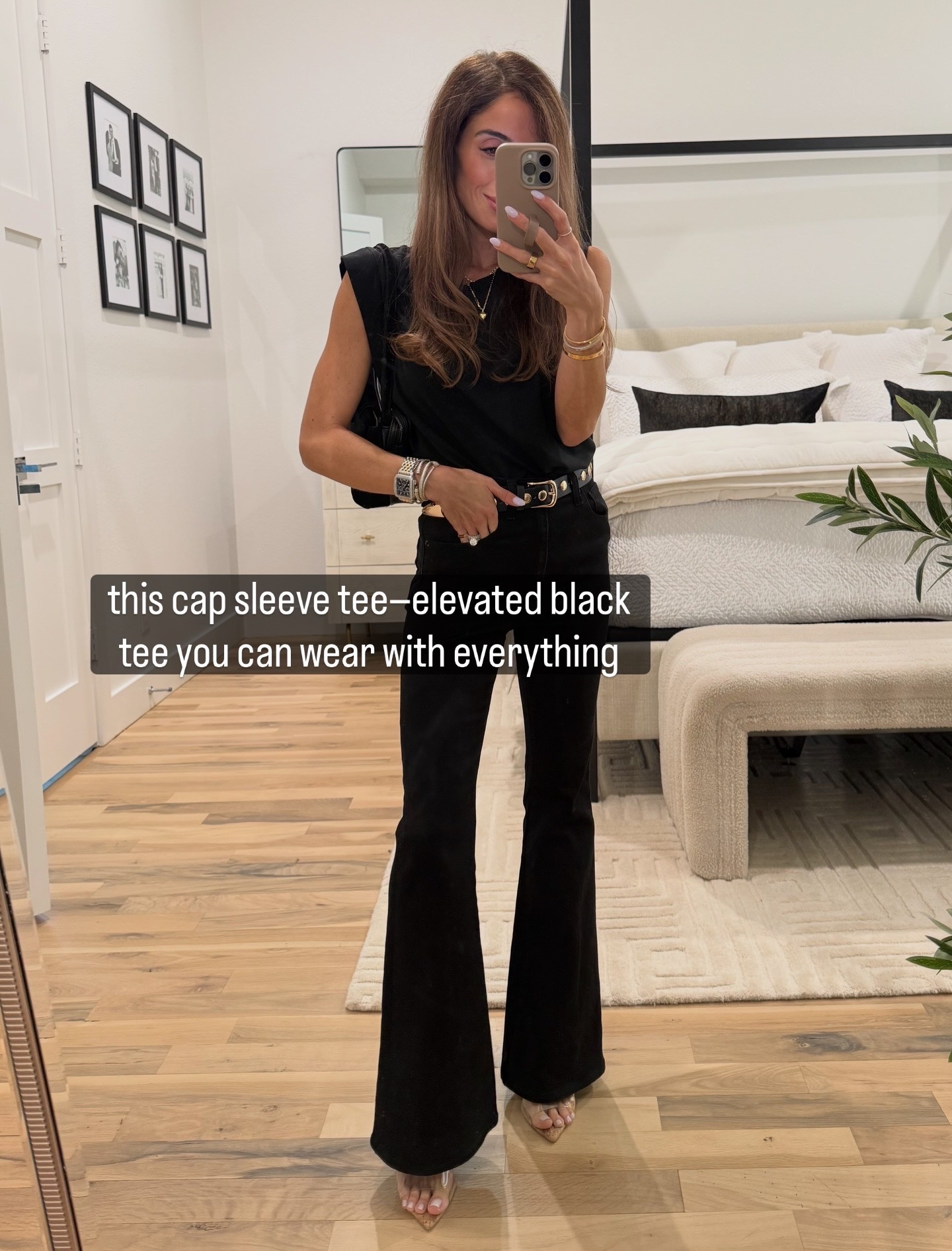 Black flare jeans size 23s petite friendly black Amazon tee i love spring outfit 

#LTKootd #LTKPetite #LTKSaleAlert