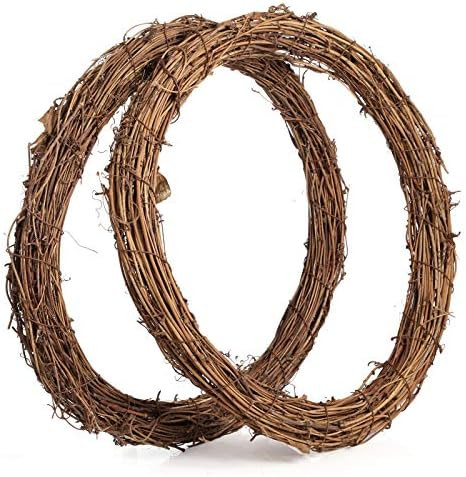 Amazon.com: Sntieecr 2 PCS 14 Inch Large Natural Grapevine Wreathes Vine Branch Wreath Rattan Wre... | Amazon (US)