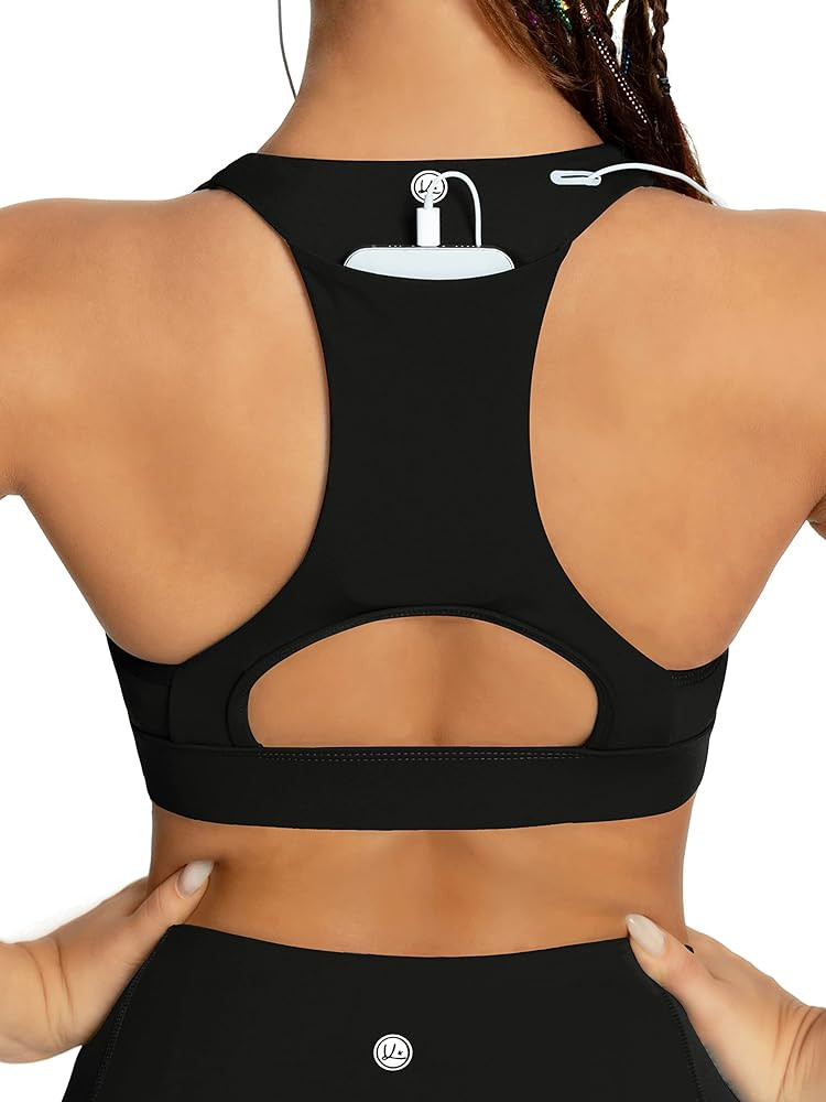 QUEENIEKE Women's Medium Support Back Pocket Energy Sport Bra Cotton Feel 70927 | Amazon (US)