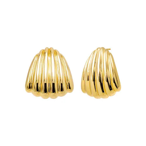 BY ADINA EDEN Solid Ridged Shell On The Ear Stud Earring in Gold at Nordstrom | Nordstrom