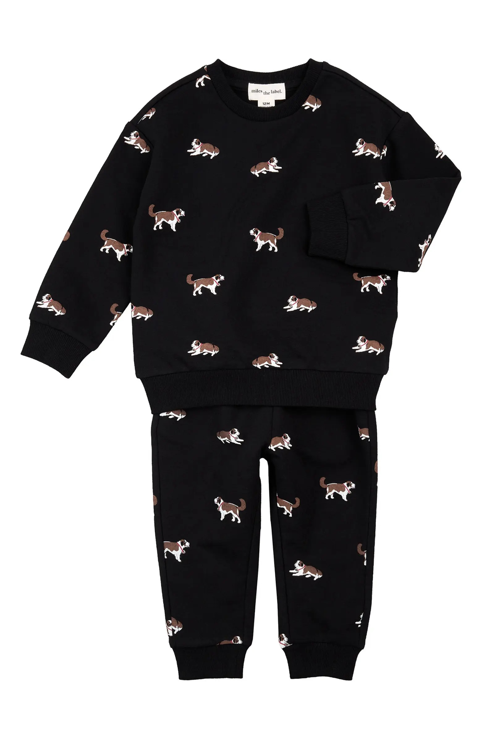 MILES THE LABEL Saint Bernard Print Sweatshirt & Joggers Set | Nordstrom | Nordstrom