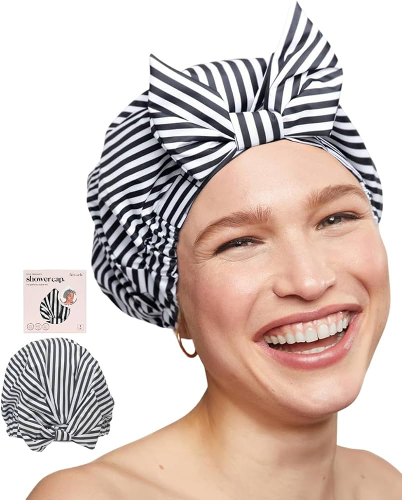 Kitsch Luxury Shower Cap for Women Waterproof - Reusable Shower Cap | Hair Cap for Shower | Water... | Amazon (US)
