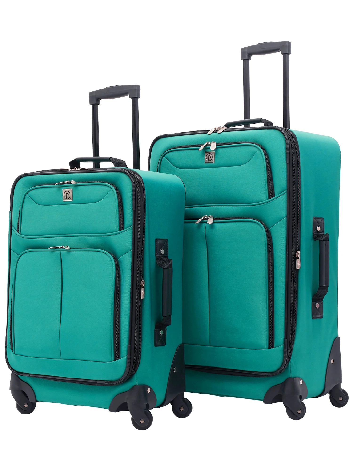 Protege 2 Pc Softside Spinner Luggage Set, 21" and 25" Checked, Teal | Walmart (US)