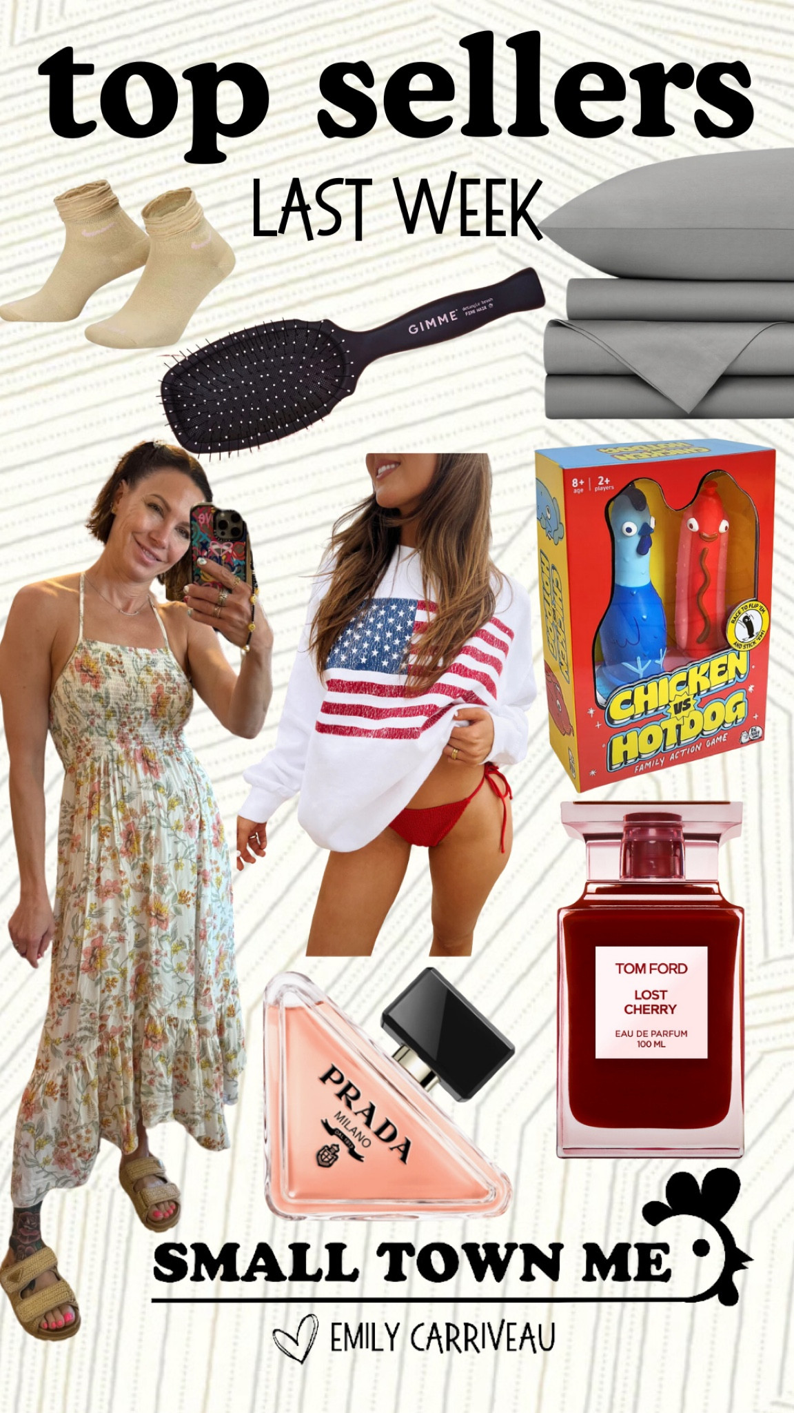 Last week top sellers! Still obsessing over this free people dress and it’s on sale! Fun 4th of July sweaters. Perfect summer scents- some of my favorite perfumes. Fun family game. The best brush for thin and fine hair. My favorite Nike ruffle socks. Plus- the best bed sheets I’ve slept in! 

#LTKFamily #LTKFindsUnder100 #LTKHome