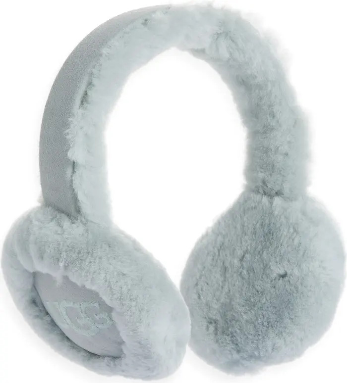 Logo Embroidered Genuine Shearling Earmuffs | Nordstrom