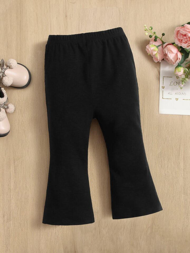 SHEIN Baby Girl Elastic Waist Flare Leg Pants | SHEIN
