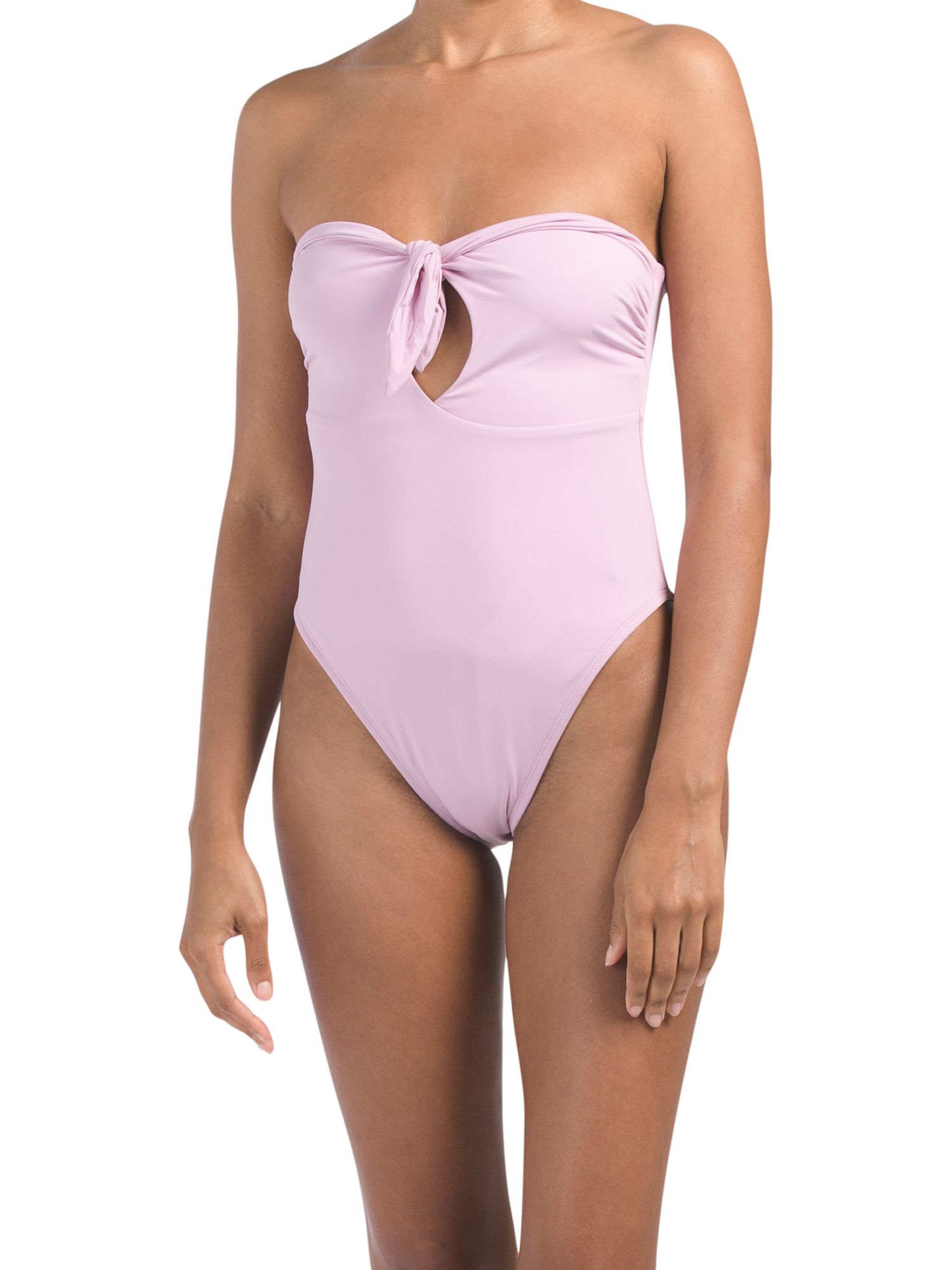 Made In Usa Tie Front Keyhole Cheeky One-piece Swimsuit | TJ Maxx