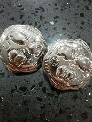 Trifari Navaho inspired silver tone clip earrings | eBay US