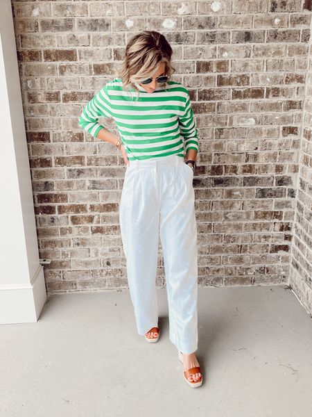 Cute St. Patrick’s day style. Target top is only $12 on sale for less ( comes in several colors) Abercrombie white pants in size small  

#LTKSeasonal #LTKunder50 #LTKstyletip