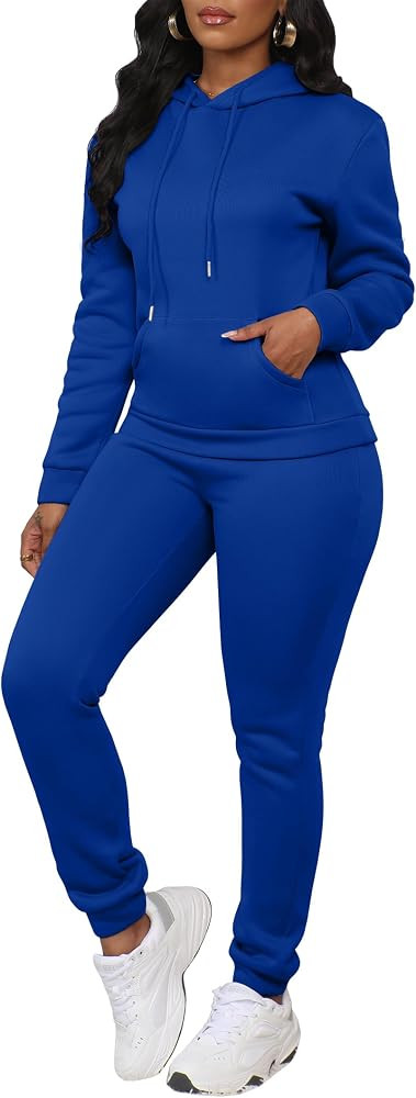 LovelyWholesale Womens Sweatsuits 2 Piece Set Hoodie Sweatshirts and Jogger Sets | Amazon (US)