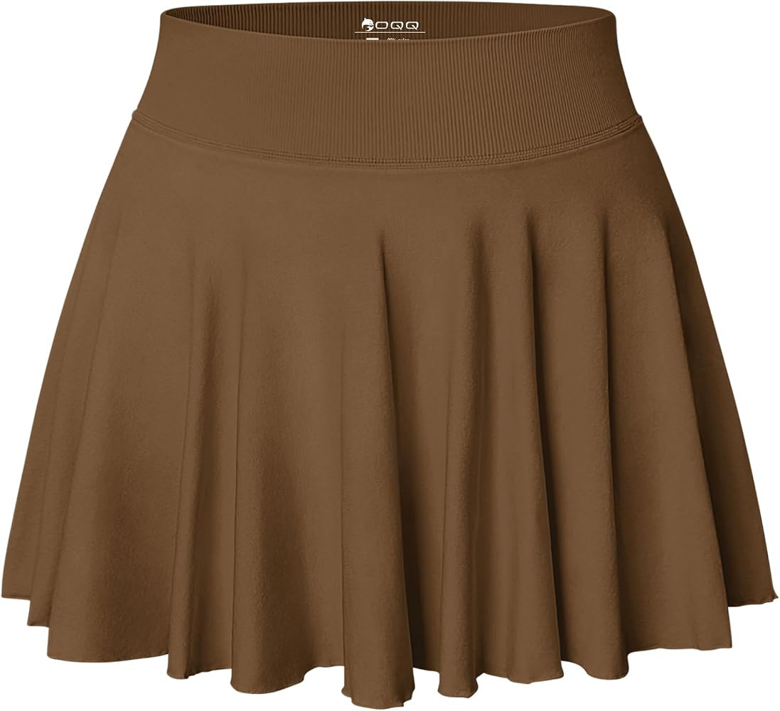 OQQ Women Mini Skirts 2 in 1 Flowy Basic Versatile Stretchy Flared Casual A-line Skirt with Pocke... | Amazon (US)