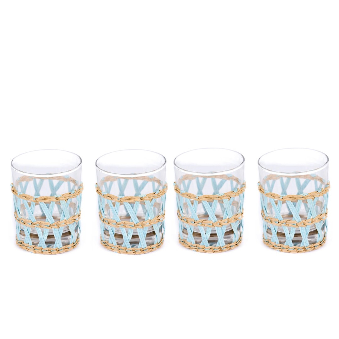 Island Wrapped Tumbler Light Blue, Set of 4 | Amanda Lindroth