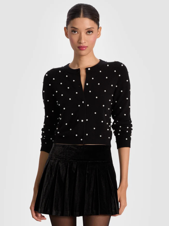 DOLLIE EMBELLISHED CASHMERE CARDIGAN | Alice + Olivia