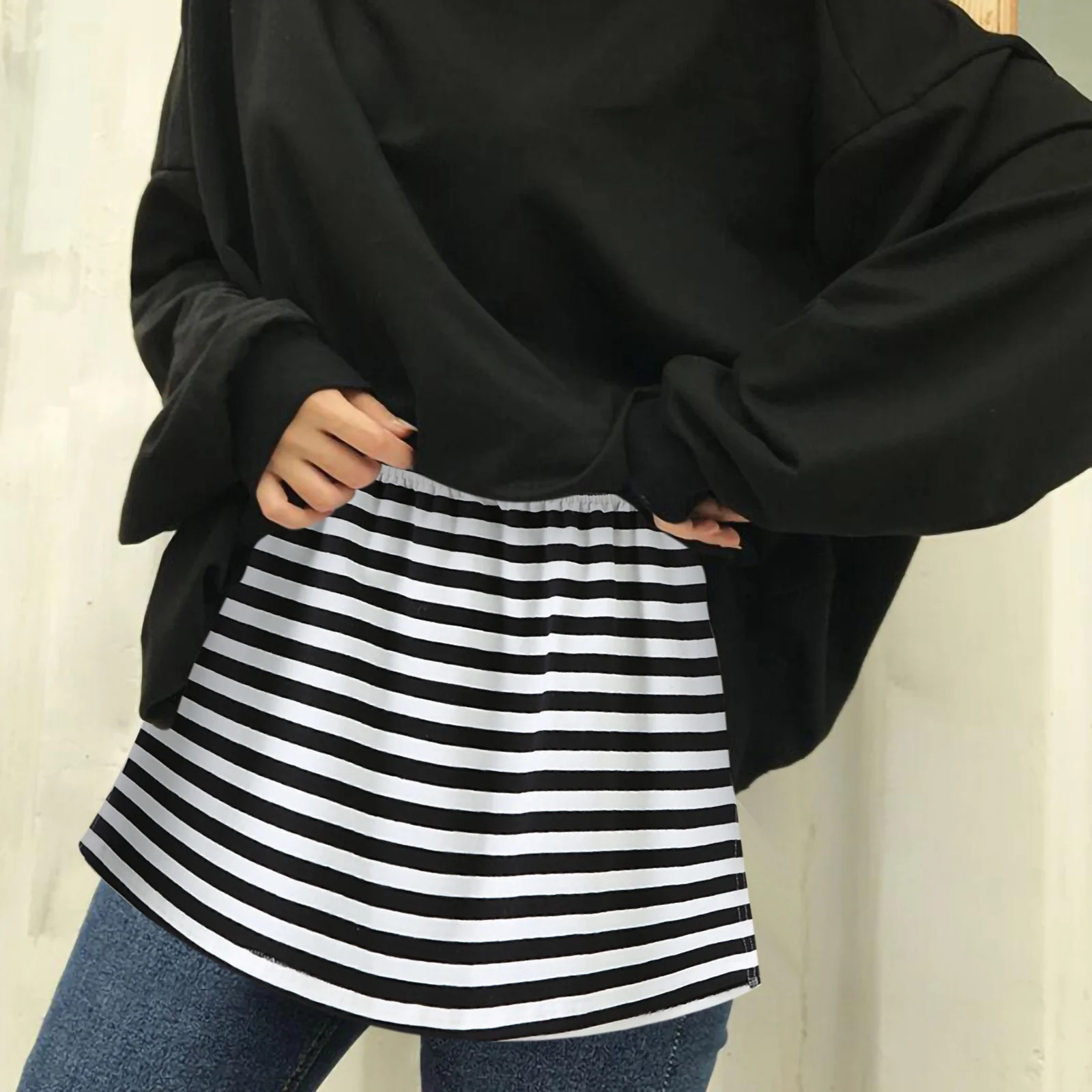 IROINNID Short Comfort Waist Skirt For Women Layered Tiered Sheer Stripe Extender Half Slip Plus ... | Walmart (US)
