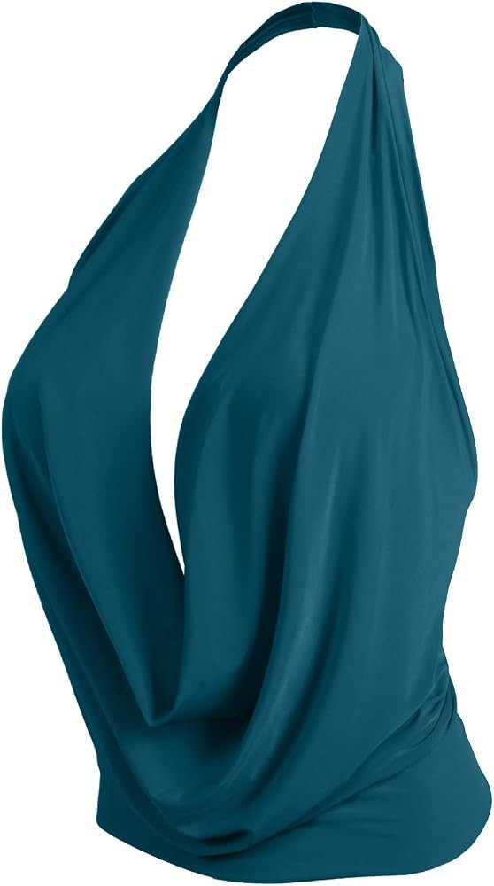 Womens Womens Lightweight Low Cut Halter Top S-3XL | Amazon (US)