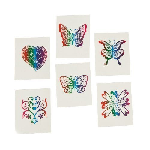 Fun Express 72 Rainbow Glitter Temporary Tattoos/Party Favors Novelty | Amazon (US)