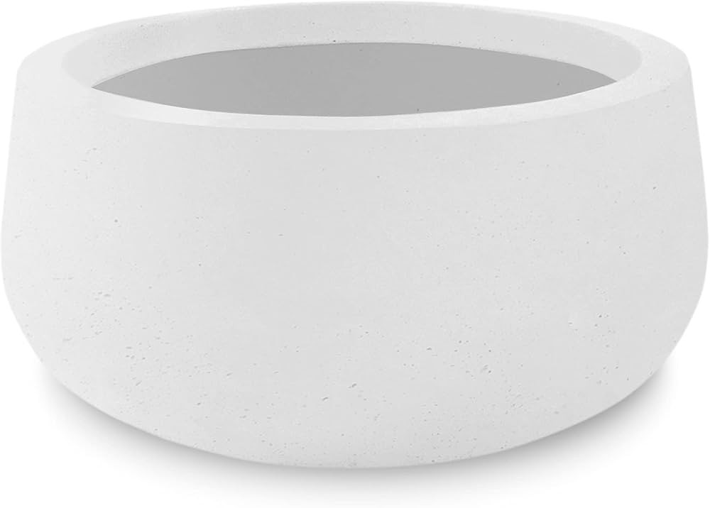 Kante 15.7" Dia Round Concrete Planter, Outdoor Indoor Garden Plant Pots with Drainage Hole and R... | Amazon (US)