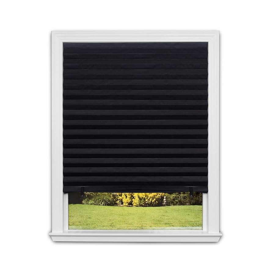 Redi Shade No Tools Original Blackout Pleated Paper Shade Black, 36" W x 72" L, 6 Pack | Amazon (US)