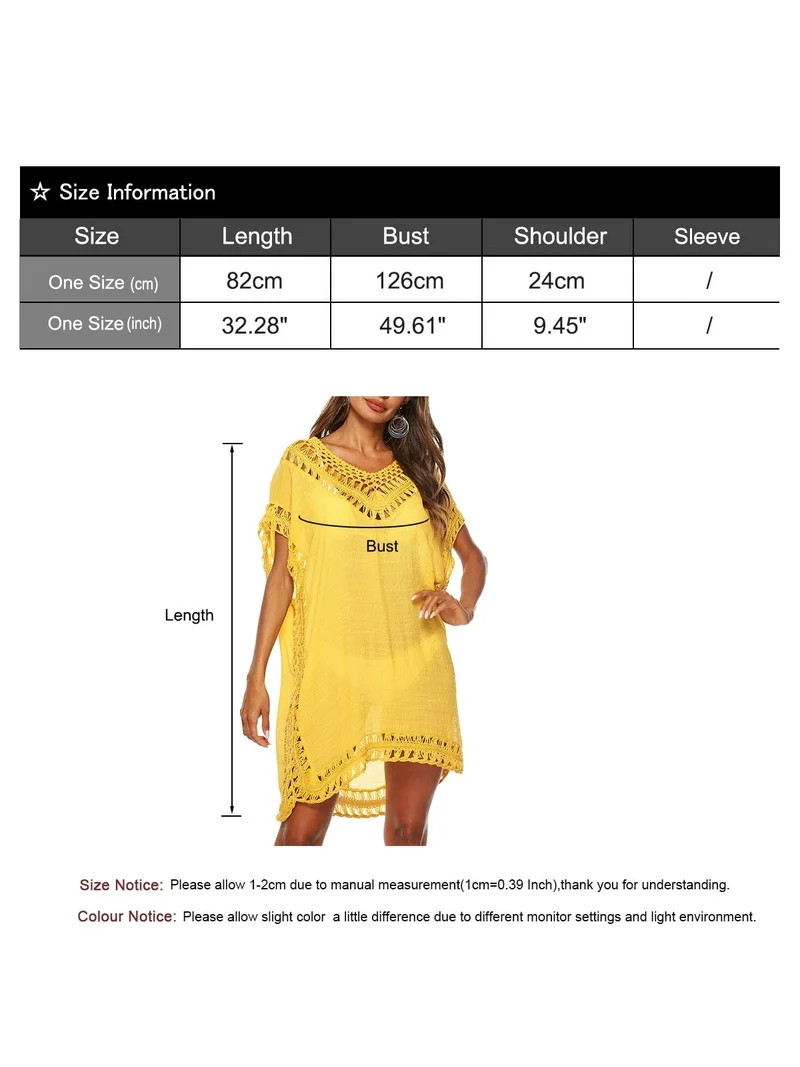 Bathing Suit Cover Ups Swim Cover ups for Plus Women Batwing Sleeves Alsol Lamesa | Walmart (US)