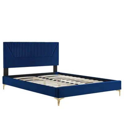 Modway Yasmine Channel Tufted Performance Velvet Platform Bed | Wayfair North America