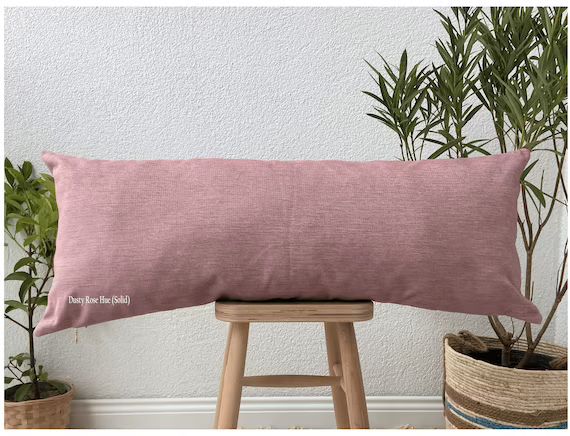 Dusty Rose Hue Color Linen Body Pillow Cover Long Body Pillow | Etsy | Etsy (US)