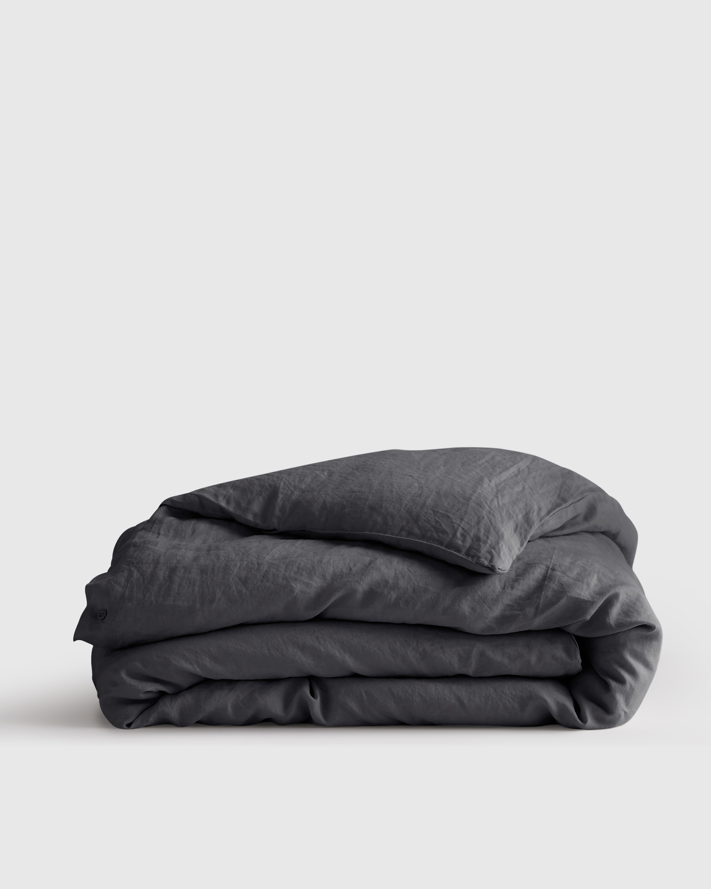 Quince | European Linen Duvet Cover in Charcoal Size Twin | Quince