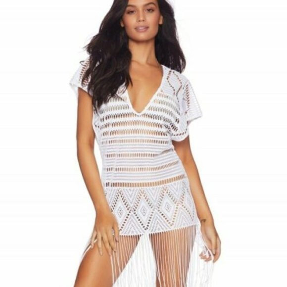 BRAND NEW $180 BEACH BUNNY BIKINI DESERT DREAMER TUNIC WHITE | Poshmark