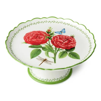 Mirabella Porcelain Cake Stand, elegant 11.25 x 4.75 inch pedestal stand with floral artwork and butterflies, perfect for cakes, cupcakes, pastries, d | Wayfair North America