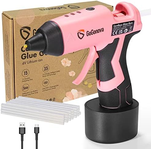 Cordless Hot Glue Gun, GoGonova 15s Fast Preheating Glue Gun, 5Ah Built-in Battery Hot Melt Glue ... | Amazon (US)