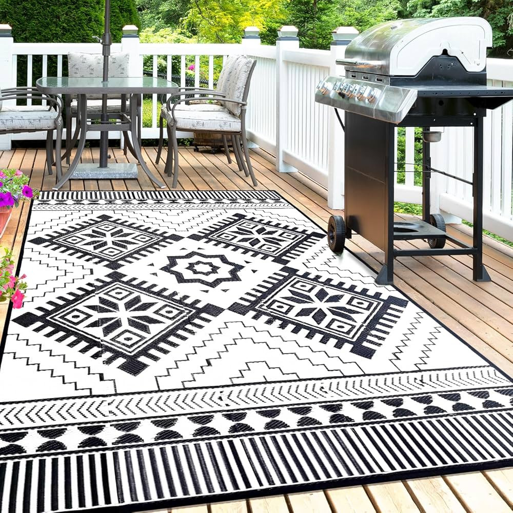 Outdoor Rug Mat for Patio, 9x12ft Waterproof Reversible Plastic Straw Rugs, Camping Carpet Area M... | Amazon (US)