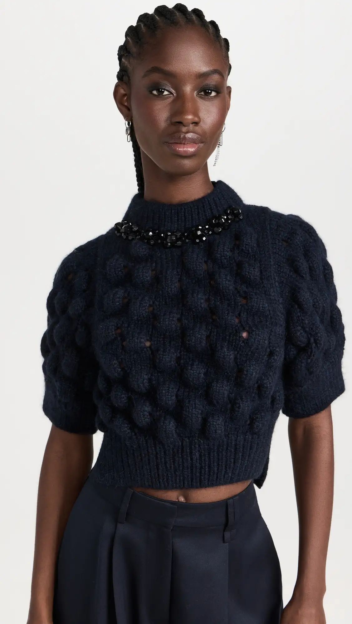 Simone Rocha Cropped Bubble Sweater | Shopbop | Shopbop