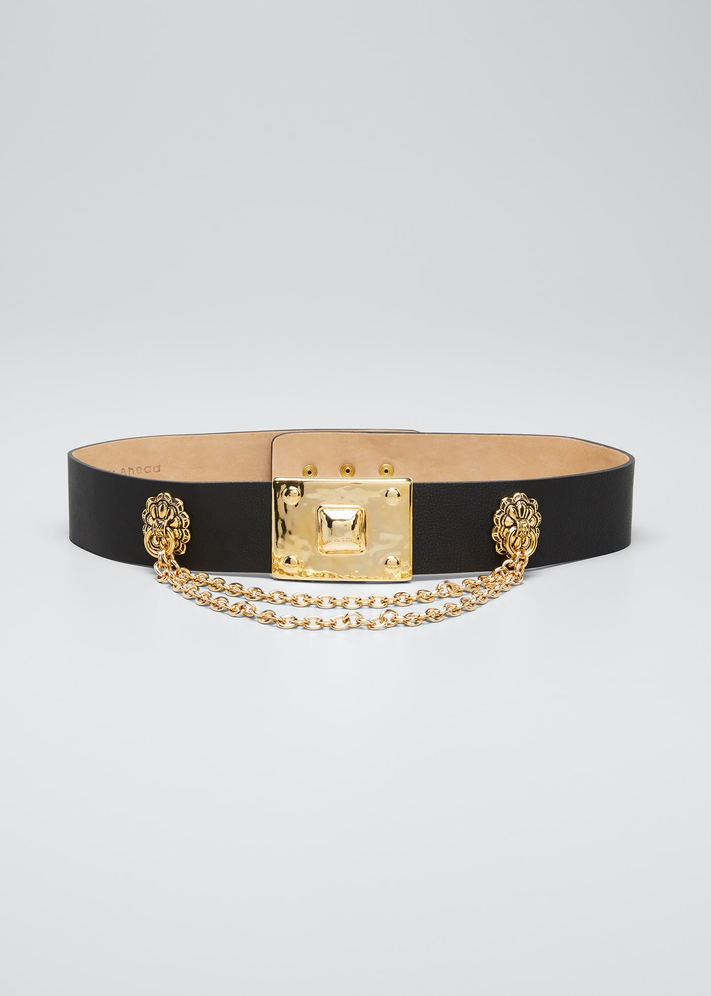 Streets Ahead Chain Leather Snap Belt | Bergdorf Goodman