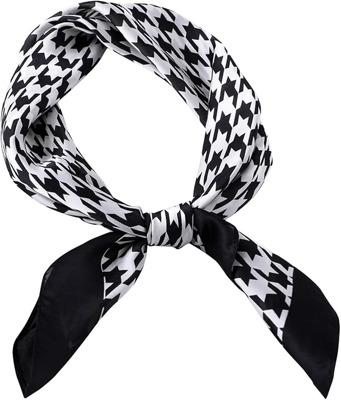 GERINLY Simple Houndstooth Print Neckerchief Soft Head Scarf for Sleep | Amazon (US)