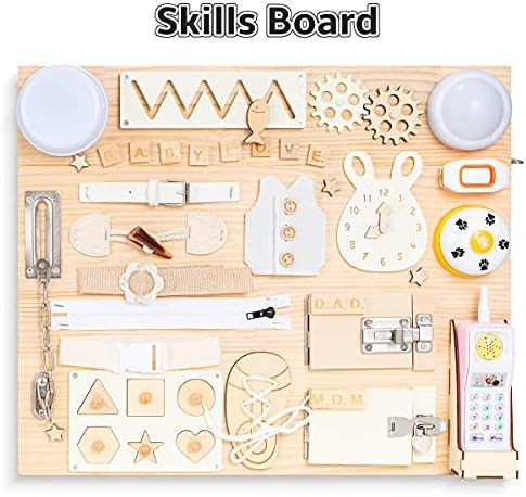 EROOLU Busy Board for Toddler, Activity Center Basic Skills Learning, Alphabet Spell Cognition, Enli | Amazon (US)