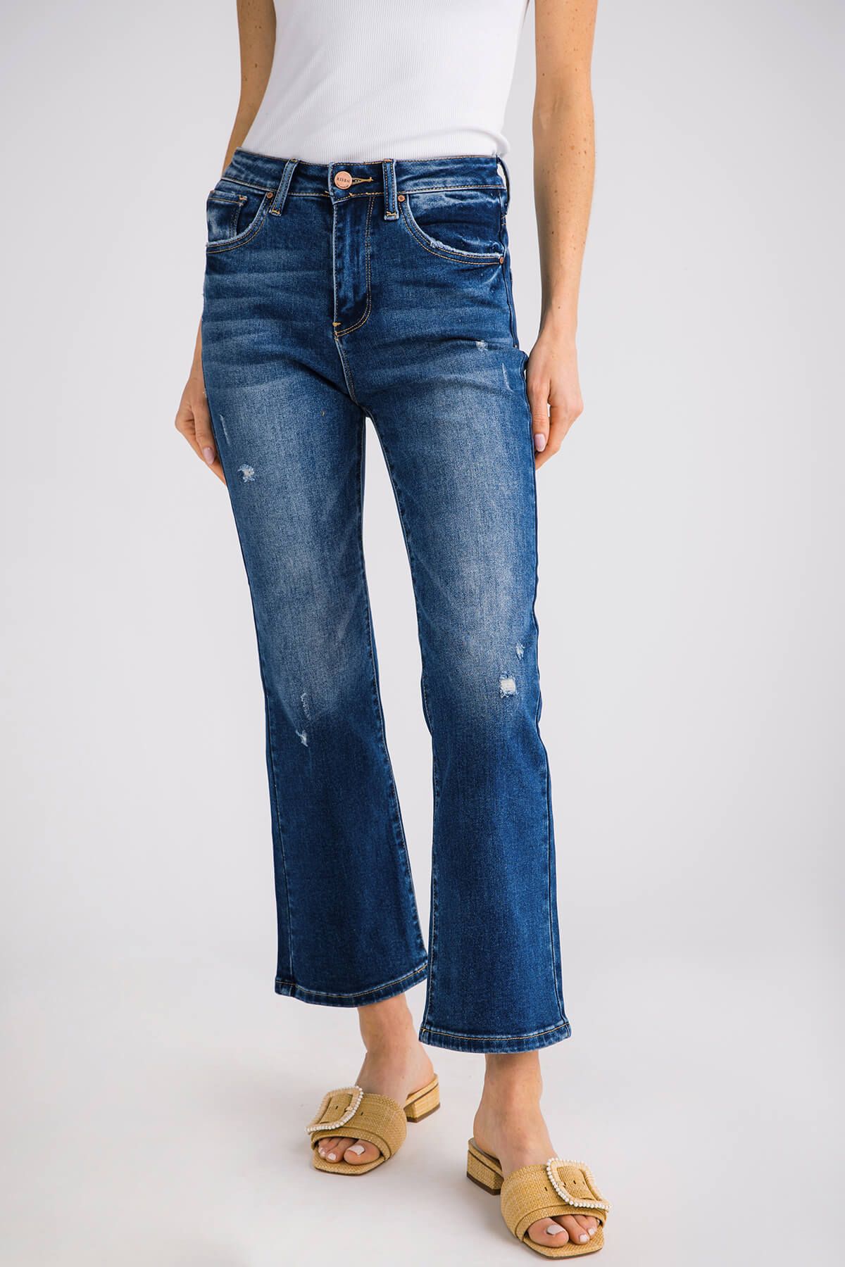 Risen Emily High Rise Ankle Bootcut Jeans | Social Threads