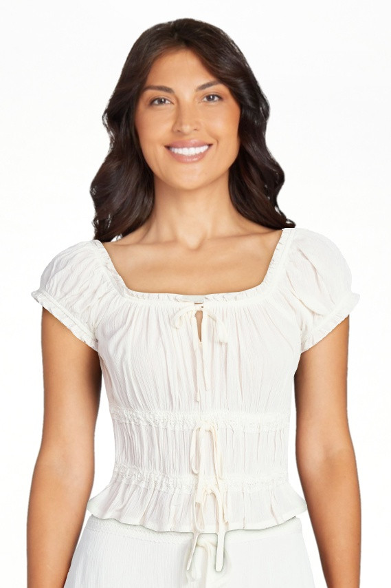 No Boundaries Puff Sleeve Peplum Top, Women’s XXS-XXL | Walmart (US)