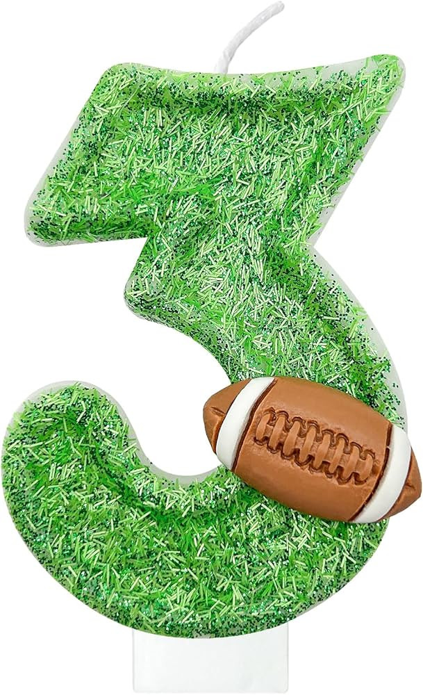 Football Decoration - Number Cake Candles, Green Football Field Cake, Suitable for Birthday Party... | Amazon (US)