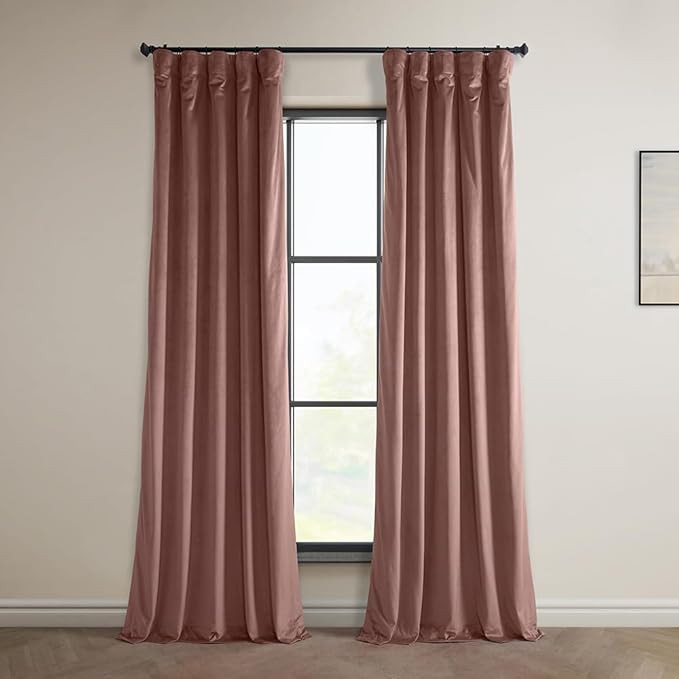 HPD Half Price Drapes VPYC-161234-108 Plush Velvet Curtain (1 Panel), 50 X 108, Wild Rose | Amazon (US)