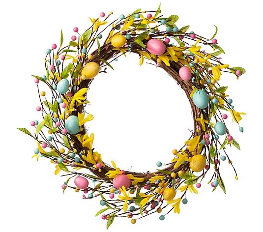 Glitzhome Easter Egg Wreath - QVC.com | QVC